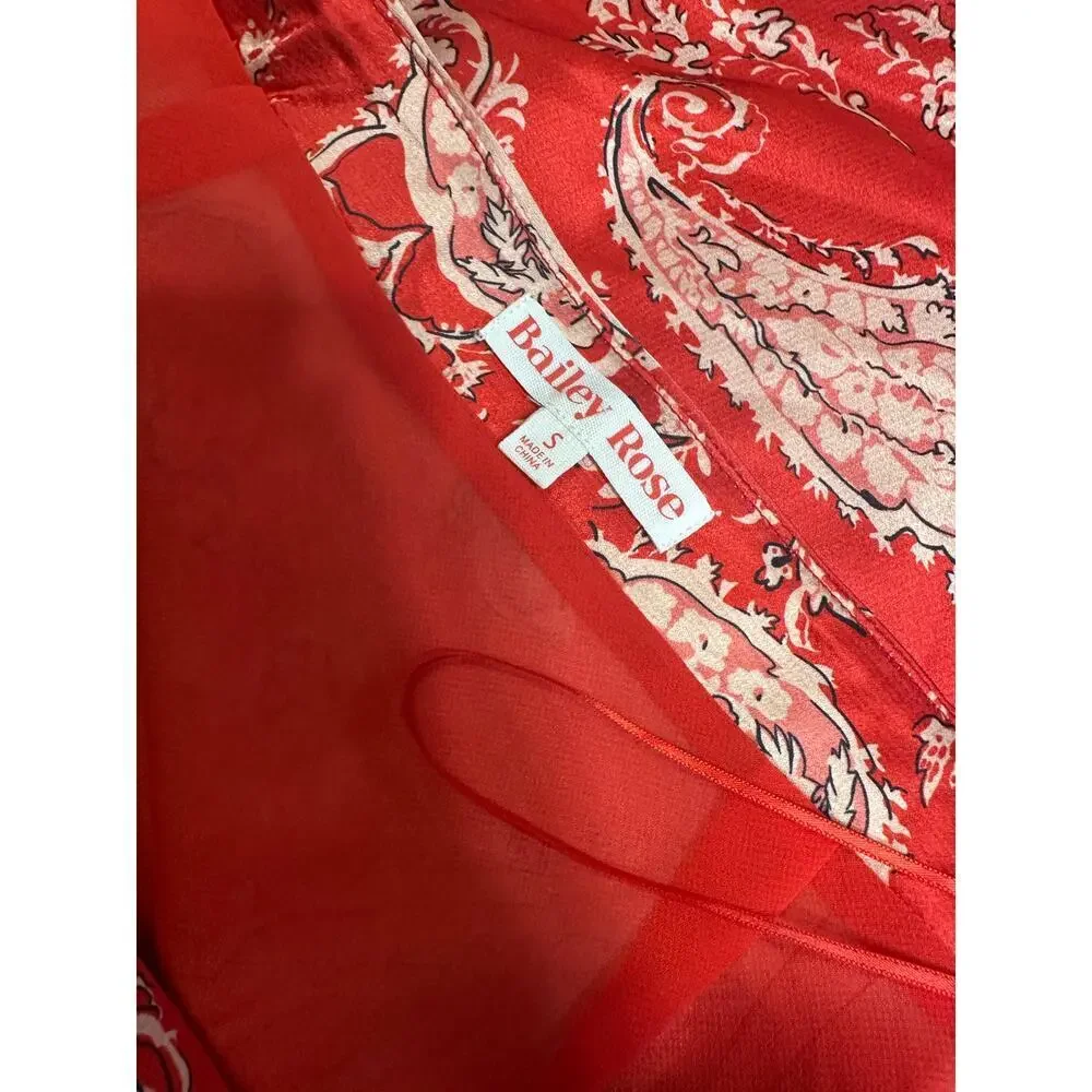 Western Y2K Coquette Babydoll Top Skirt Set Women Small Lace Paisley Boho Silky - Picture 15 of 16